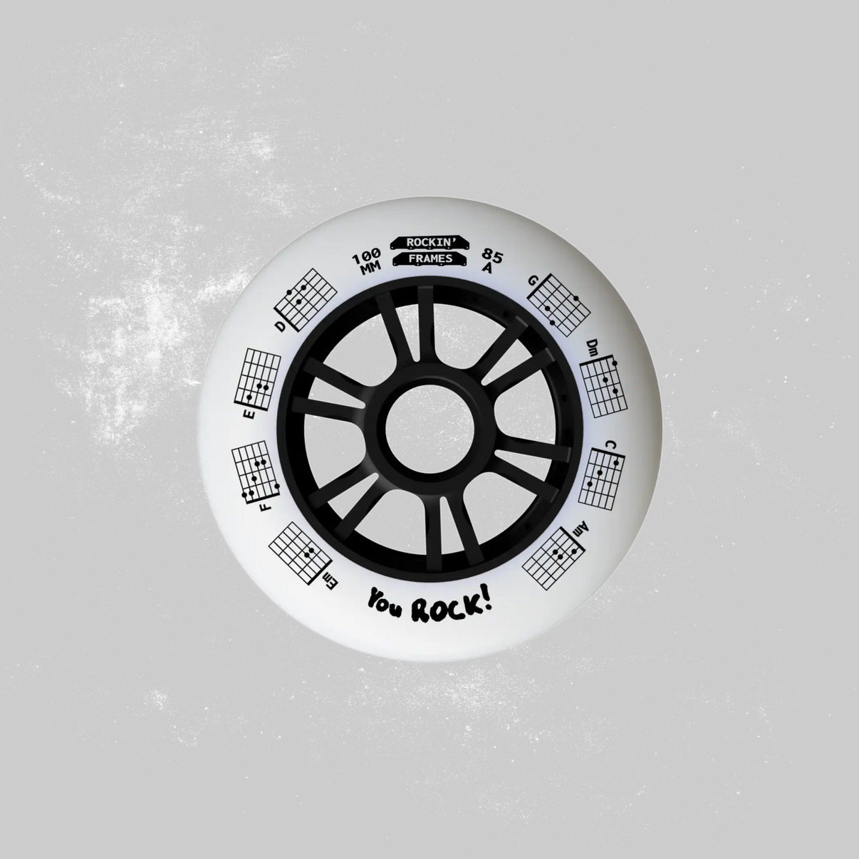 rockin' frames 100mm wheels 85A bullet profile rockin' rocking wheels inline skate wheels white