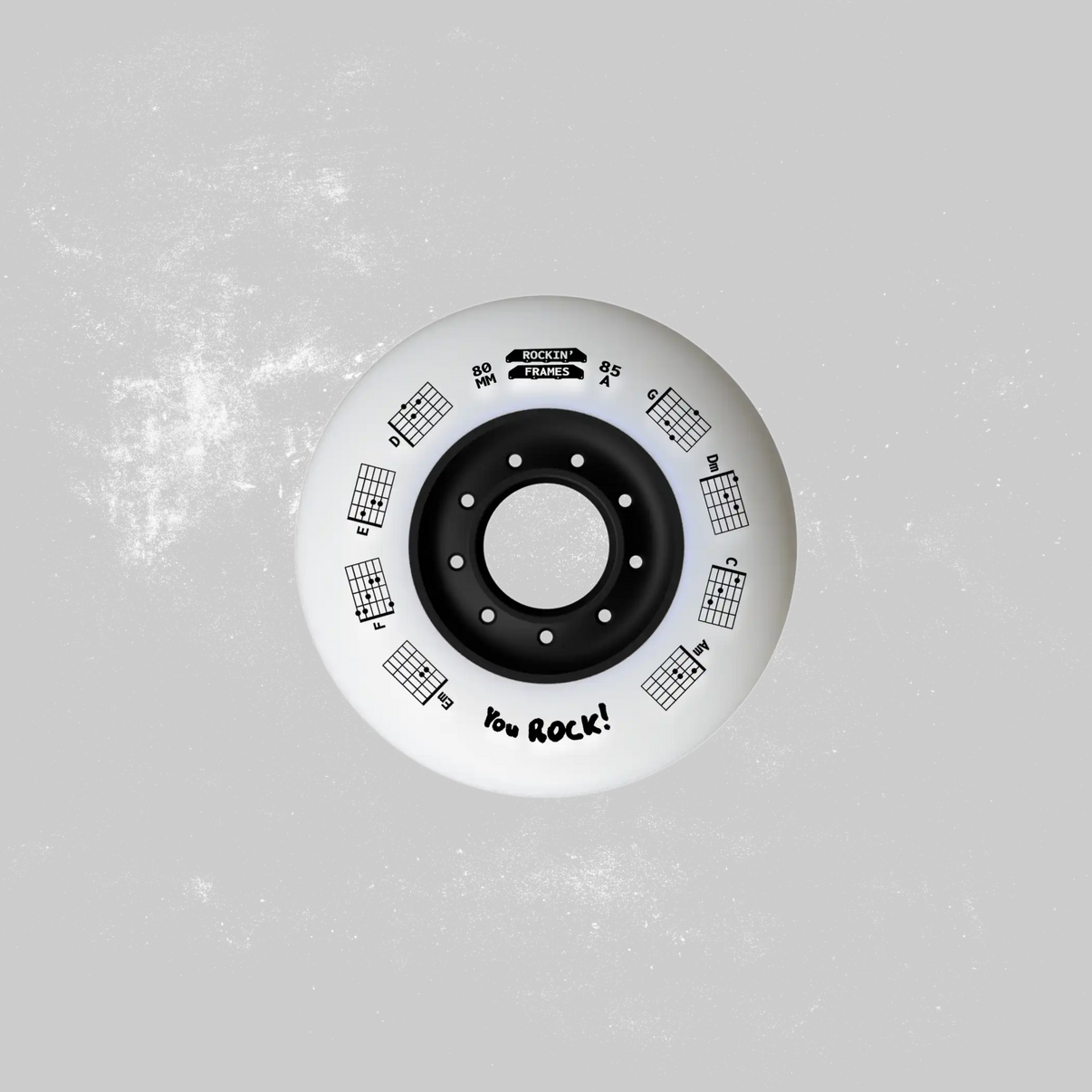 rockin' frames 80mm wheels 85A bullet profile rockin' rocking wheels inline skate wheels white